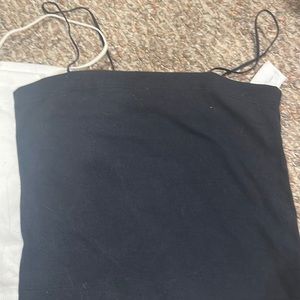 A navy crop tank top